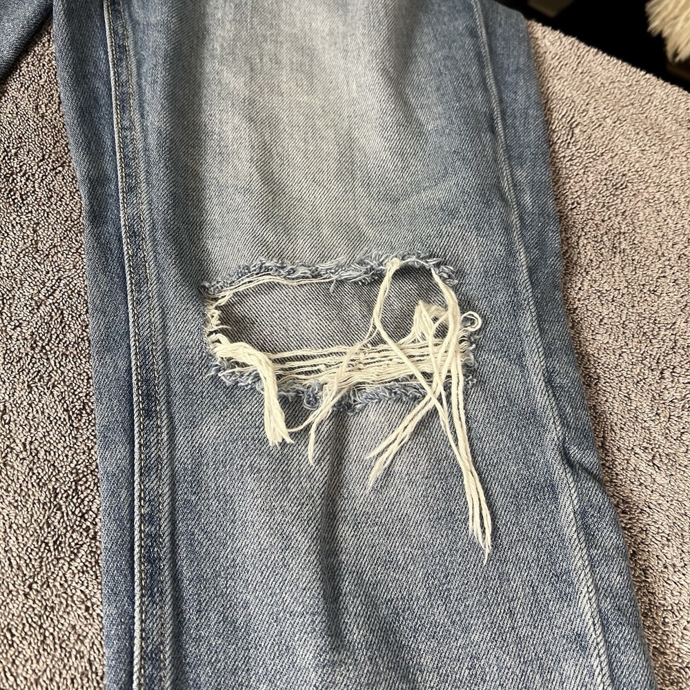 American Eagle Tomgirl Jeans Size 10 Regular Medium Wash Straight Button Fly - Picture 13 of 16